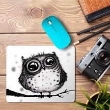 Hüzünlü Baykuş Baskılı Mousepad Mouse Pad