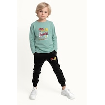 Fyk Kids Erkek Çocuk Baskılı Paçası Lastikli Alt-üst Takım Mint Yeşil