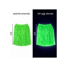 Neon Yeşil Hawaii Parti Eteği 40 Cm Çok Renkli