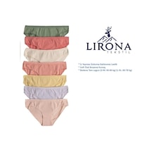 Lirona 7 - Pack Soft Cotton Premium Fabric Slip Briefs Özel Kumaş Esne Çok Renkli