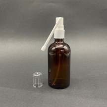 100ml Kahverengi Ağız Spreyli Şişe, 24 Adet, Oral Sprey, Ecza Şişesi, Boş Cam Şişe