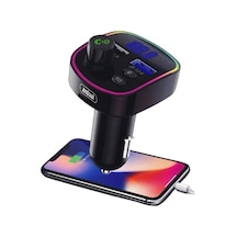 Andowl Q-c57 Bluetooth Araç Fm Transmitter - Çift Usb Araç Şarj Cihazı Ve Handsfree Mp3 Çalar Rainbow Led