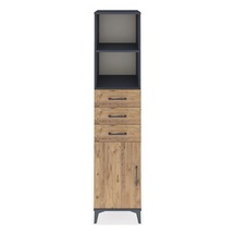 Hyperion Dolap 3 Raflı 3 Çekmeceli Tek Kapaklı 44x44x195 Antrasit-çam Antrasit