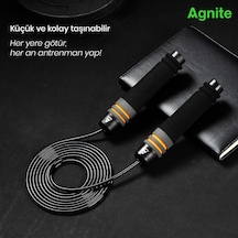 Agnıte Çelik Halat Atlama İpi Sayaçsız Dayanıklı Spor İpi Siyah