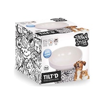 M-pets Urban Style Seramik Kedi Mama Ve Su Kabı Siyah Beyaz 350 Ml 15x14,5x11,5 Cm 244-51021.02