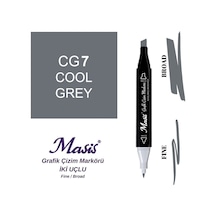 Çift Uçlu Marker Grafik Çizim Kalemi Cg7 Soğuk Gri