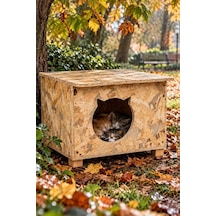 Reyo Yetişkin ve Yavru Kedi Evi İç ve Dış Mekana Uygun Kedi Evi Sokak Kedileri İçin Yuva Kedi Barınağı 50 x 35 x 30 CM CAT19