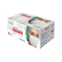 Lastikli Cerrahi Maske 3 Katlı Telli Beyaz