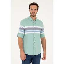 U.s. Polo Assn. Erkek Yeşil Gömlek Desenli 50288373-vr054 Yeşil