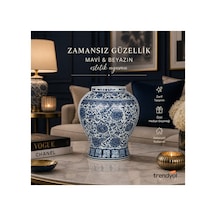 Bleu Blanc Vazo 31 Cm Çok Renkli