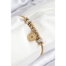 Mey İthalat 316l Çelik Zirkon Taşlı Göz Charm Model Gold Renk Kadın Bileklik - Özel Seri Meyeb68aec495a8c88a5b5601c696 Altın