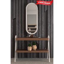 Çok Amaçlı Aynalı Takı Dolabı Mdf Kapak - Çam - Oval Çerçeve