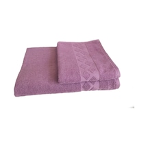 Diamond Banyo Havlu Seti-90 X150 Cm+50x90 Cm-mürdüm
