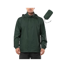 Ghassy Co. Erkek Pro Hafif Kapüşon Yakada Gizli İç Astarlı Kolay Paket Rüzgarlık Yağmurluk 001 Haki
