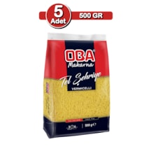 Oba Tel Şehriye Makarna 500 G X 5 Adet Aile Tipi Çoklu Paket