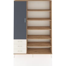 Arges Dolap 9 Raflı 3 Çekmeceli 3 Kapaklı 132x30x195 Çam-antr... Çam