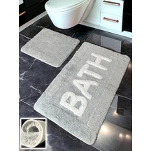 Jarama Açık Gri 2li Banyo Paspası 60x100 50x60 Cm Açık Gri