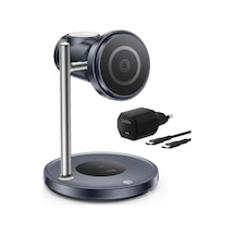 3'ü 1 Arada Qi2 25w Kablosuz Hızlı Şarj Standı Soğutucu Fanlı Apple iPhone İle Uyumlu-watch İle Uyumlu-Apple AirPods İle Uyumlu- Adaptör Siyah Hızlı Şarj Çok Renkli