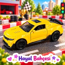 Metal Çek Bırak Araba Koleksiyonluk Sarı