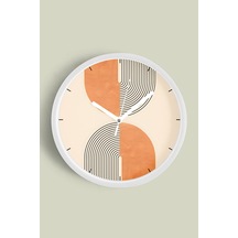 Modern Duvar Saati - 25cm - Önü Camlı Beyaz Kasa - Sessiz Mekanizma-jh0158 Beyaz