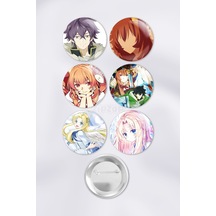 The Rising Of The Shield Hero Tate Yuusha Çanta Süsü Rozet İğneli Buton Rozet Seti 6 Adet Çok Renkli