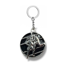 Gölgede Mücadele Siyah Dövüşen Adamlar Figürlü Unisex Metal Anahtarlık