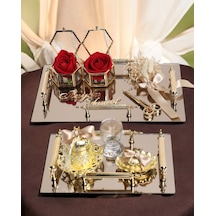 Reverence Gold Söz Tepsisi Ve Damat Tepsisi Seti Gold Gold