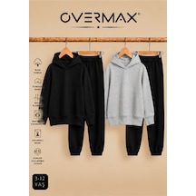 Overmax 2 Li Çocuk Kapüşonlu Eşofman Takımı Sweatshirt & Eşofman Altı 3-12 Yaş Siyah-siyah, Gri-siyah - 919953561 Siyah-siyah, Gri-siyah