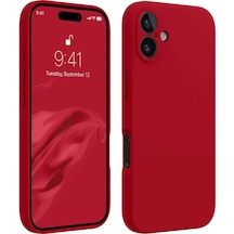 Apple Uyumlu - iPhone 16 Plus Kılıf First Silikon - Kırmızı