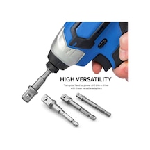 3 Lü Hex Elektrikli Matkap Bit Sürücü Soket 1/4 "3/8" 1/2 "soket Bit Adaptörü Matkap Somun Anahtarı