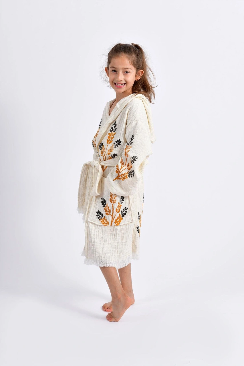 Brandsmithshop Çocuk Golden Altın Rengi Wheat Kimono Çok Renkli