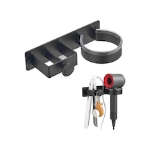 Lichen Saç Kurutma Makinesi Tutucusu, Duvara Monte, Delme Siyah