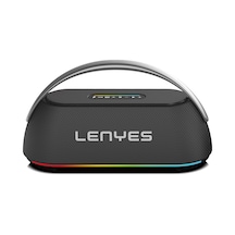 Lenyes S869 Rgb Işıklı Çift Mikrofonlu Taşınabilir Bluetooth Hoparlör V5.3 Siyah Siyah
