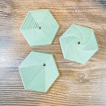 Bezos 3d Baskı Super Fidget Coaster Seti - Altıgen Desenli Bardak Altlığı Ve Tutucu-mint Ventra Mint Yeşili