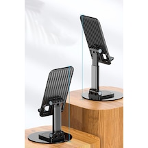 Katlanabilir Telefon Tablet Tutucu Stand Portatif Sarsılmaz Stand Tel Tablet Standı Siyah