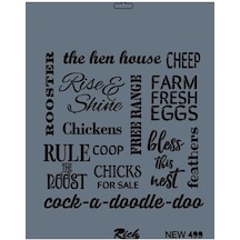 Rich New Seri N-499 Stencil 35x25 Cm - Elwm-289337 Renkli