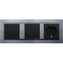 Ovivo Quantum Gümüş 3'lü Set Anahtar, Anahtar Ve Topraklı Priz Se