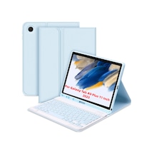 Geeksen Samsung Uyumlu Tab A9/a9 Plus İçin Hafif Ve Taşınabilir Bluetooth Klavyeli Tablet Kılıfı - Kalem Yuvası Ve Ayarlanabilir Duruş
