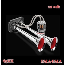 Seger 12Volt Fala-Fala Kompresörlü Korna 85Kh Krom Boru