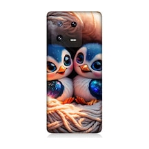 Xiaomi Mi 13 Uyumlu Yuvalarında Sevimli Penguenler Desenli Silikon Kılıf Çok Renkli