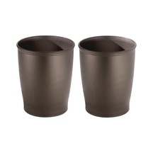 İdesign Küçük Yuvarlak Plastik Çöp Kovası, Kent Koleksiyonu, 2'li Set, 21x21x25 Cm, Bronz
