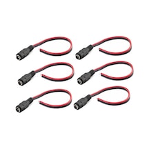 6 ADET 26 cm. JACK POWER CCTV JAK 5.5*2.5 mm. KAMERA DİŞİ KABLO