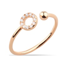 Kuyumcudukkani Taşlı Yuvarlak Free Size Yüzük-10331-r-w Rose Gold