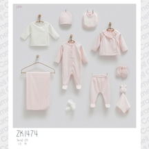 Caramell Barbosa Cute Nakışlı %100 Pamuk Yenidoğan 10'lu Hastane Çıkışı 56-62cm Yeni Sezon 2025 Pembe