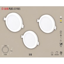 Ct-5646 9w Ayarlanabilir Slim Led Panel Spot Sıva Altı Armatür Metal Kasa 6400k Beyaz 3 Adet Tatlı Beyaz