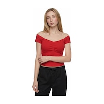 Slim Fit Kadın Bluz K.kol Kırmızı