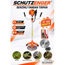 Schutzenger Hq-9 Benzinli Yan Tipi Ot Biçme Tırpan Motoru 2 Zamanlı Yağ Hediye Motor Soğutmalı 2 Başlıklı