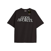 Flood Of Style Siyah Oversize T-shirt Gods Favorıte Özel Tasarım