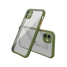 Apple İphone 12 Mini Kılıf Miami Şeffaf Silikon - Koyu Yeşil