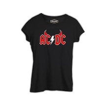 Ac Dc - Demon Fire Logo Siyah Bayan Tshirt 001